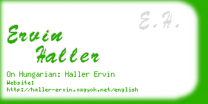 ervin haller business card